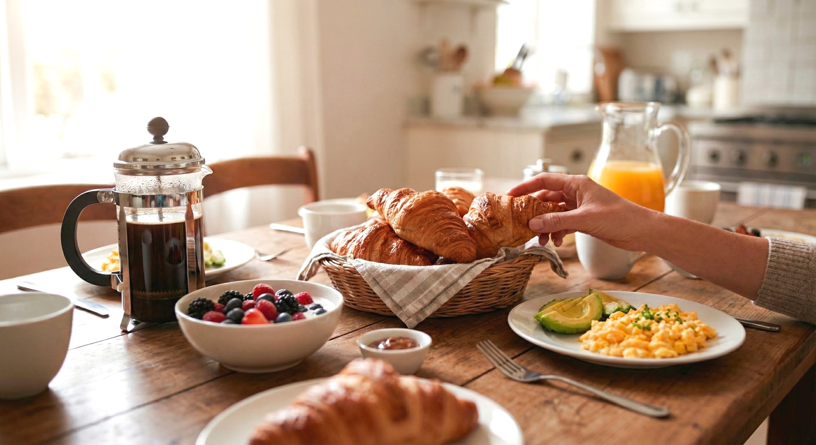 Delightful morning breakfast selections