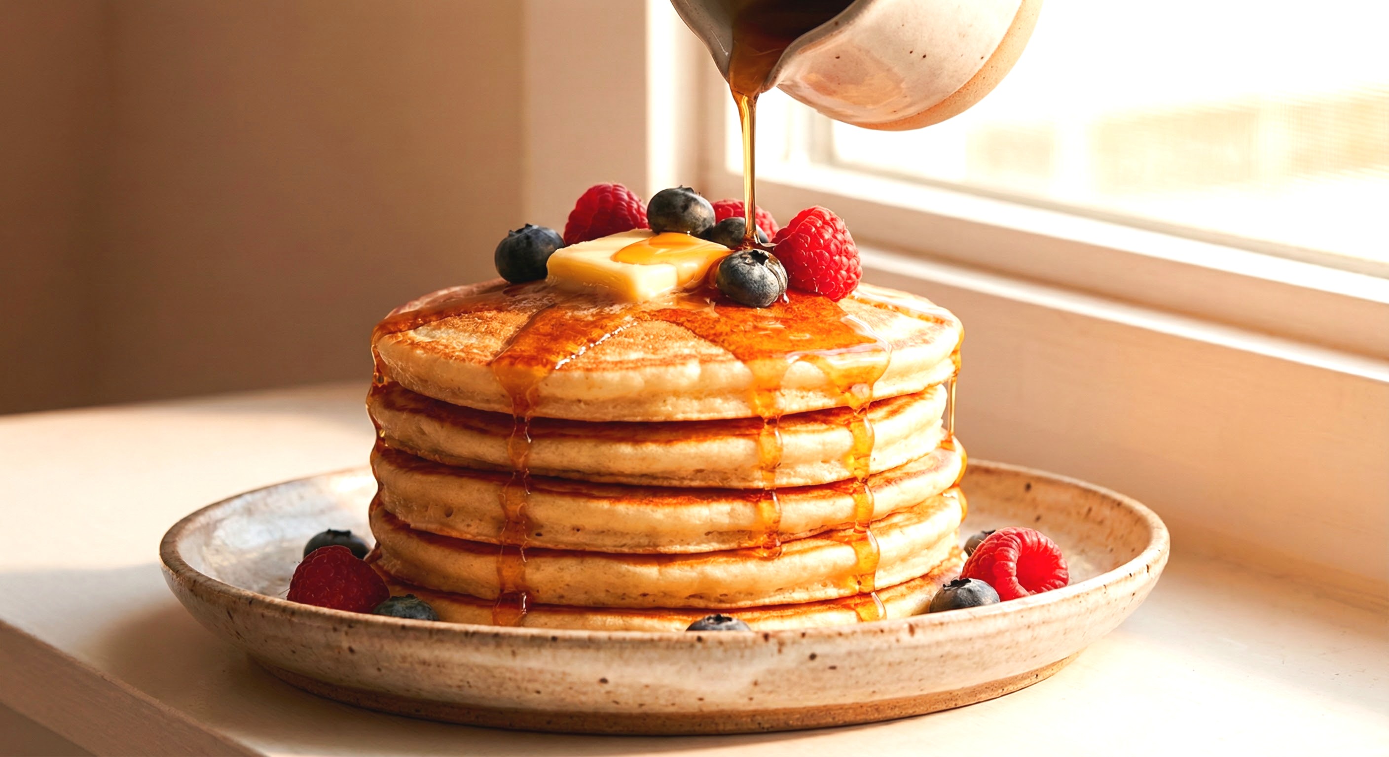 Heavenly buttermilk pancakes with perfect golden color